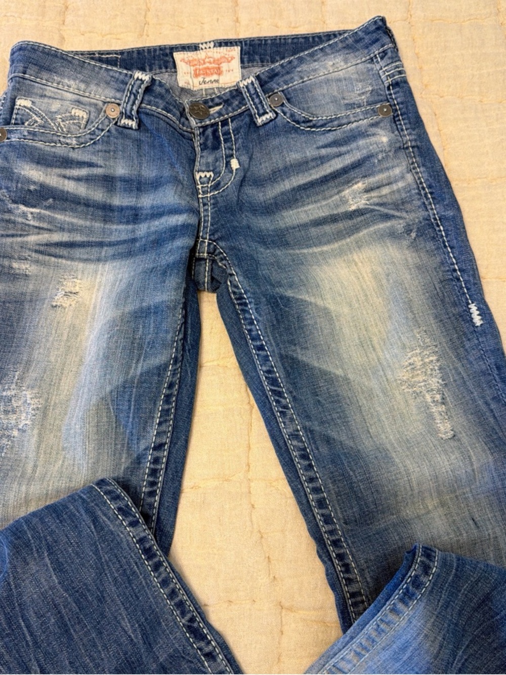 Big Star Women's Boot Cut Distressed Blue Jeans